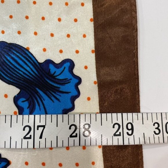 Vintage Print Square Scarf SZ 29.5x29 - Picture 10 of 11